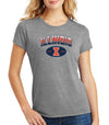 Women's Illinois Fighting Illini Premium Tri-Blend Tee Shirt - Full Color Fade Illinois Arch