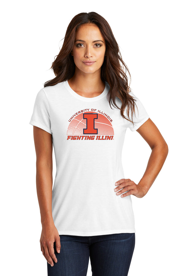 Women's Illinois Fighting Illini Premium Tri-Blend Tee Shirt - University of Illinois Basketball