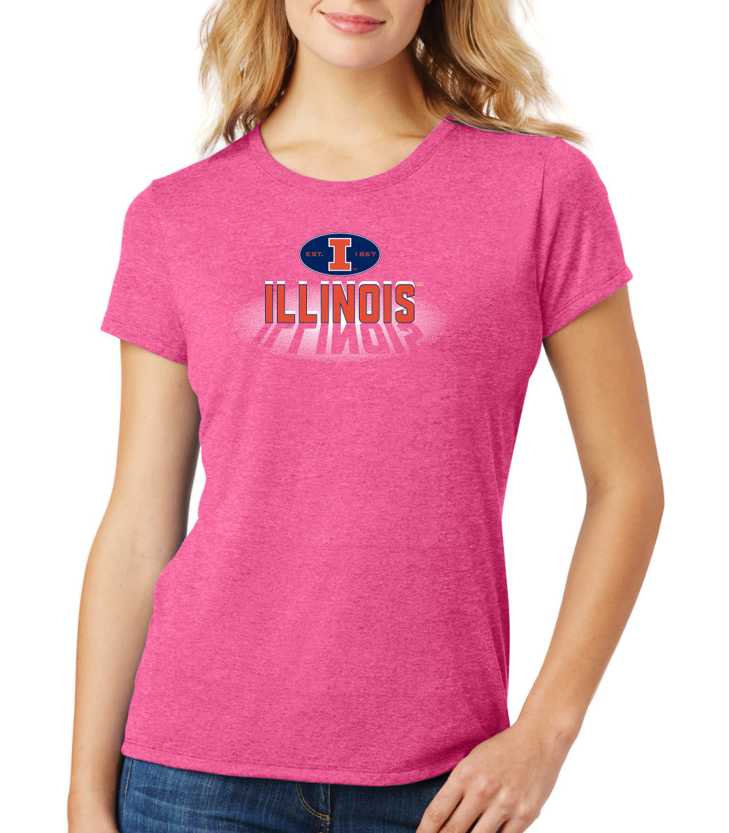 Women's Illinois Fighting Illini Premium Tri-Blend Tee Shirt - Spotlight and Shadow Illinois