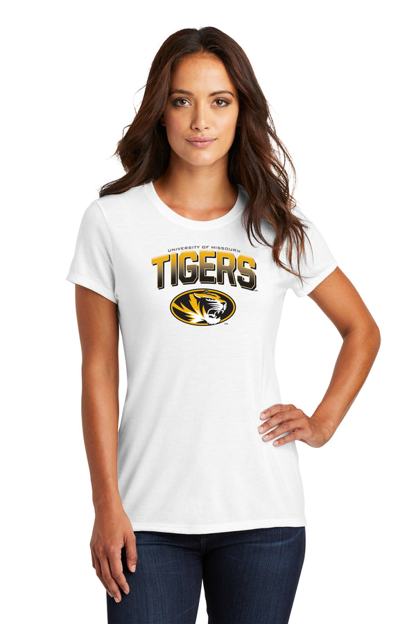 Women's Missouri Tigers Premium Tri-Blend Tee Shirt - Full Color Fade Tigers Logo