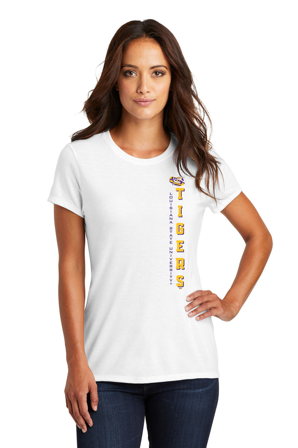 Women's LSU Tigers Premium Tri-Blend Tee Shirt - Vertical Louisiana State University Tigers