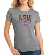Women's LSU Tigers Premium Tri-Blend Tee Shirt - LSU Tigers 3-Stripe