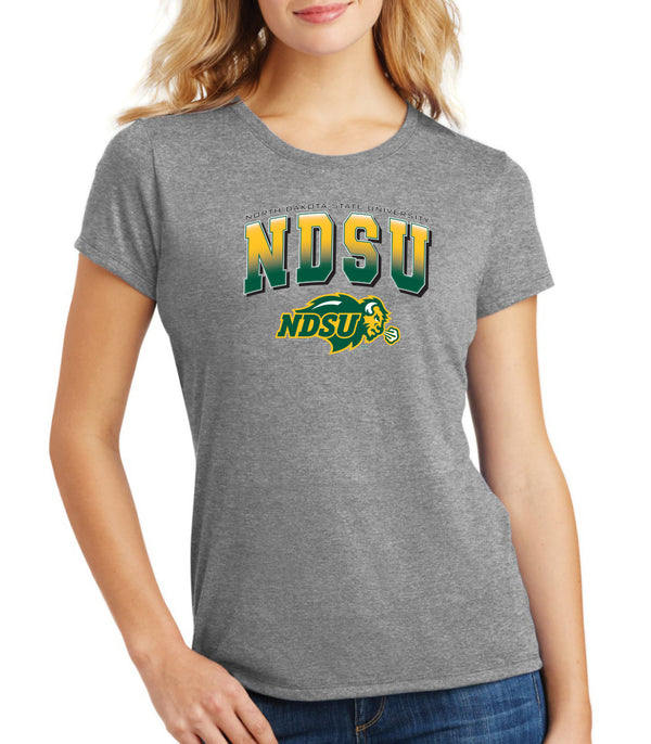 Women's NDSU Bison Premium Tri-Blend Tee Shirt - Full Color NDSU Fade with Logo