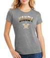 Women's Vanderbilt Commodores Premium Tri-Blend Shirt - Vandy Arch Full Color Fade with Primary
