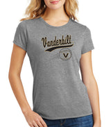 Women's Vanderbilt Commodores Premium Tri-Blend Shirt - Script Vanderbilt Baseball
