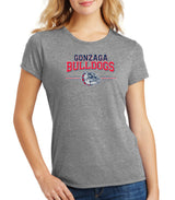 Women's Gonzaga Bulldogs Premium Tri-Blend Tee Shirt - Gonzaga Bulldogs 3 Stripe