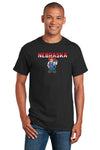 Nebraska Huskers Tee Shirt - Full Color Nebraska Fade with Herbie Husker