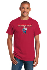 Nebraska Huskers Tee Shirt - Full Color Nebraska Fade with Herbie Husker