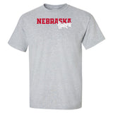 Nebraska Huskers Tee Shirt - Script Huskers Overlap Nebraska