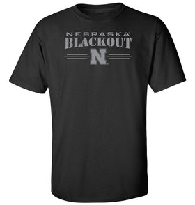 Nebraska Huskers Tee Shirt - Nebraska Blackout Block N