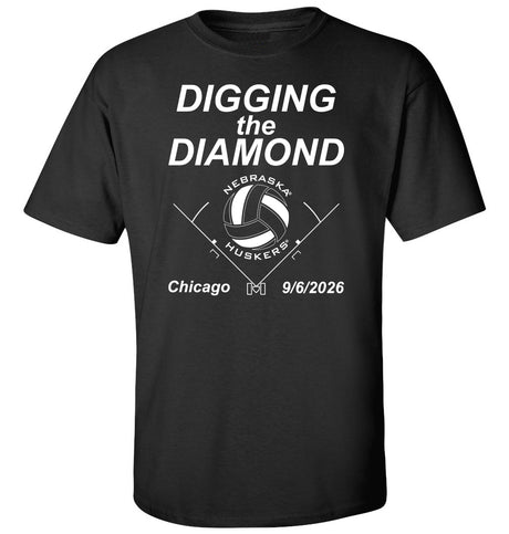 Nebraska Huskers Tee Shirt - Nebraska Volleyball Digging the Diamond