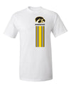 Iowa Hawkeyes Tee Shirt - Vert Stripe with Tigerhawk