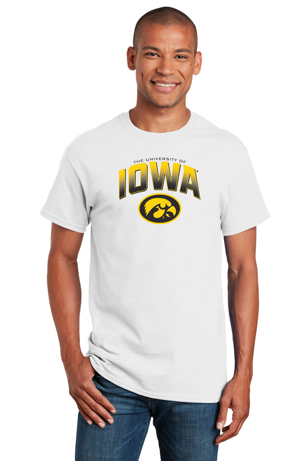 Iowa Hawkeyes Tee Shirt - Full Color IOWA Fade Tigerhawk Oval
