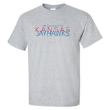 Kansas Jayhawks Tee Shirt - Overlapping University of Kansas Jayhawks