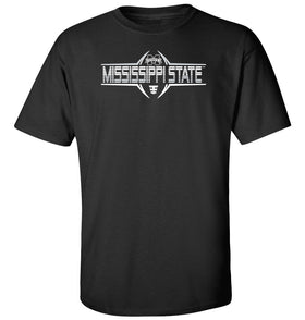 Mississippi State Bulldogs Tee Shirt - Bulldogs Football Striped Laces