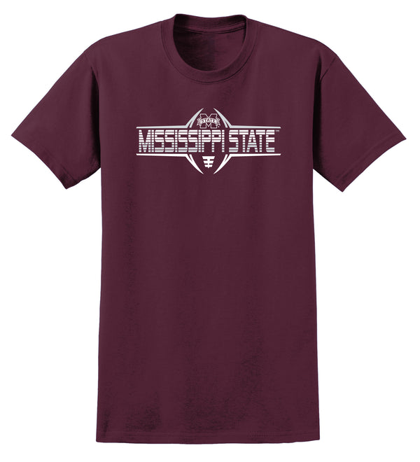 Mississippi State Bulldogs Tee Shirt - Bulldogs Football Striped Laces