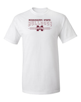 Mississippi State Bulldogs Tee Shirt - MSU Bulldogs 3-Stripe