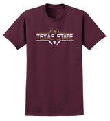 Texas State Bobcats Tee Shirt - Striped Texas State Football Laces