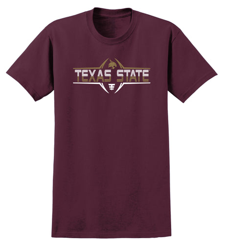 Texas State Bobcats Tee Shirt - Striped Texas State Football Laces