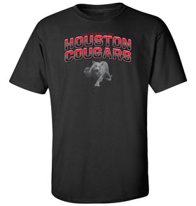 Houston Cougars Tee Shirt - Full Color Fade with Cougar