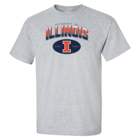 Illinois Fighting Illini Tee Shirt - Full Color Fade Illinois Arch