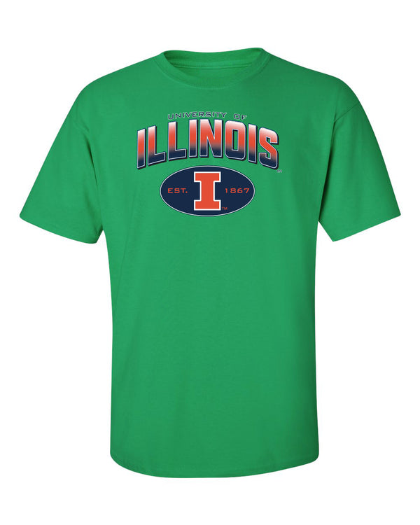 Illinois Fighting Illini Tee Shirt - Full Color Fade Illinois Arch