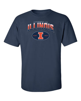 Illinois Fighting Illini Tee Shirt - Full Color Fade Illinois Arch