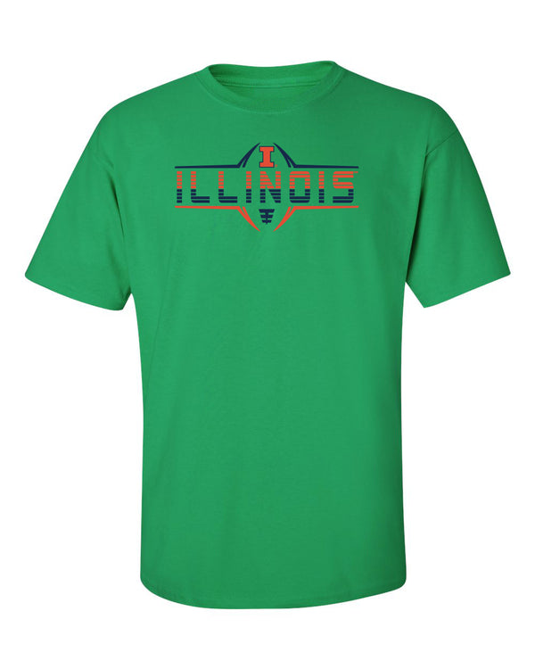 Illinois Fighting Illini Tee Shirt - Striped Illinois Football Laces