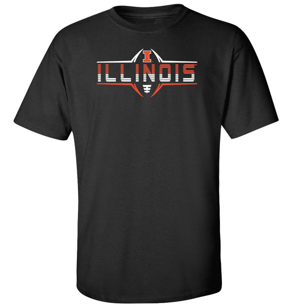 Illinois Fighting Illini Tee Shirt - Striped Illinois Football Laces