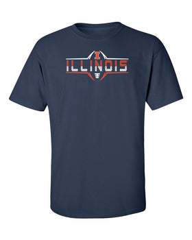 Illinois Fighting Illini Tee Shirt - Striped Illinois Football Laces