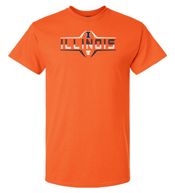 Illinois Fighting Illini Tee Shirt - Striped Illinois Football Laces