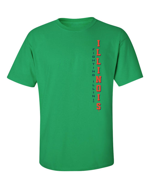 Illinois Fighting Illini Tee Shirt - Vertical Illinois Fighting Illini