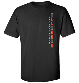 Illinois Fighting Illini Tee Shirt - Vertical Illinois Fighting Illini