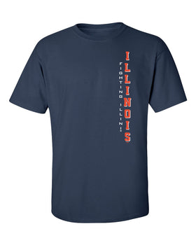 Illinois Fighting Illini Tee Shirt - Vertical Illinois Fighting Illini