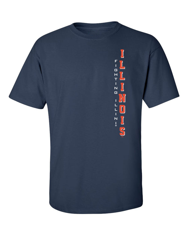 Illinois Fighting Illini Tee Shirt - Vertical Illinois Fighting Illini