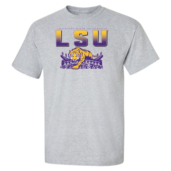 LSU Tigers Tee Shirt - LSU Tiger Stadium Full Color Fade