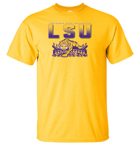 LSU Tigers Tee Shirt - LSU Tiger Stadium Full Color Fade