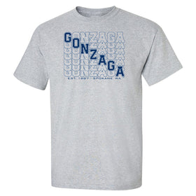 Gonzaga Bulldogs Tee Shirt - Diagonal Echo Gonzaga