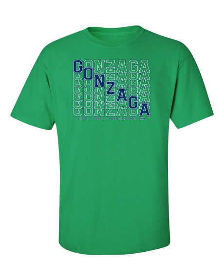 Gonzaga Bulldogs Tee Shirt - Diagonal Echo Gonzaga