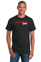 Nebraska Huskers Tee Shirt - Script Huskers Overlap Nebraska