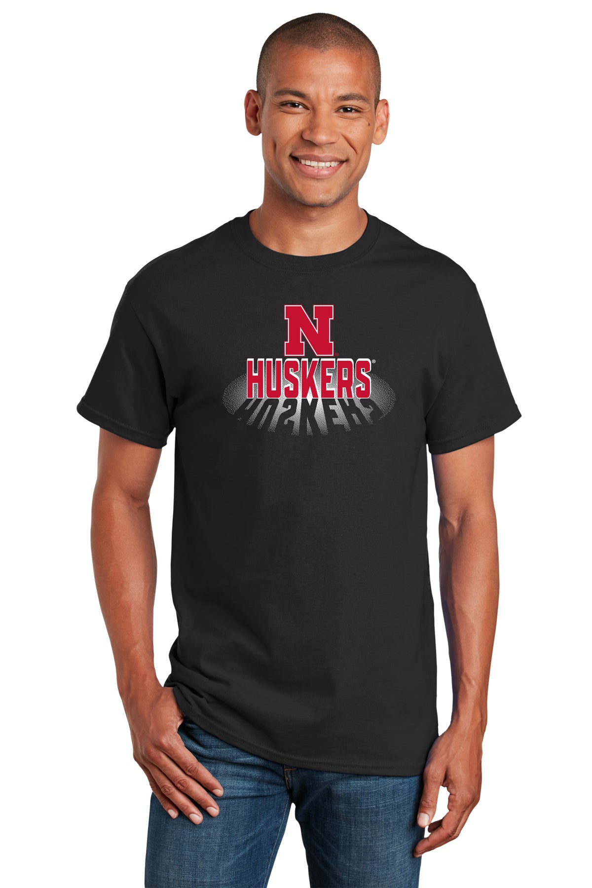 Nebraska Huskers Tee Shirt - 3D Huskers Spotlight Shadow