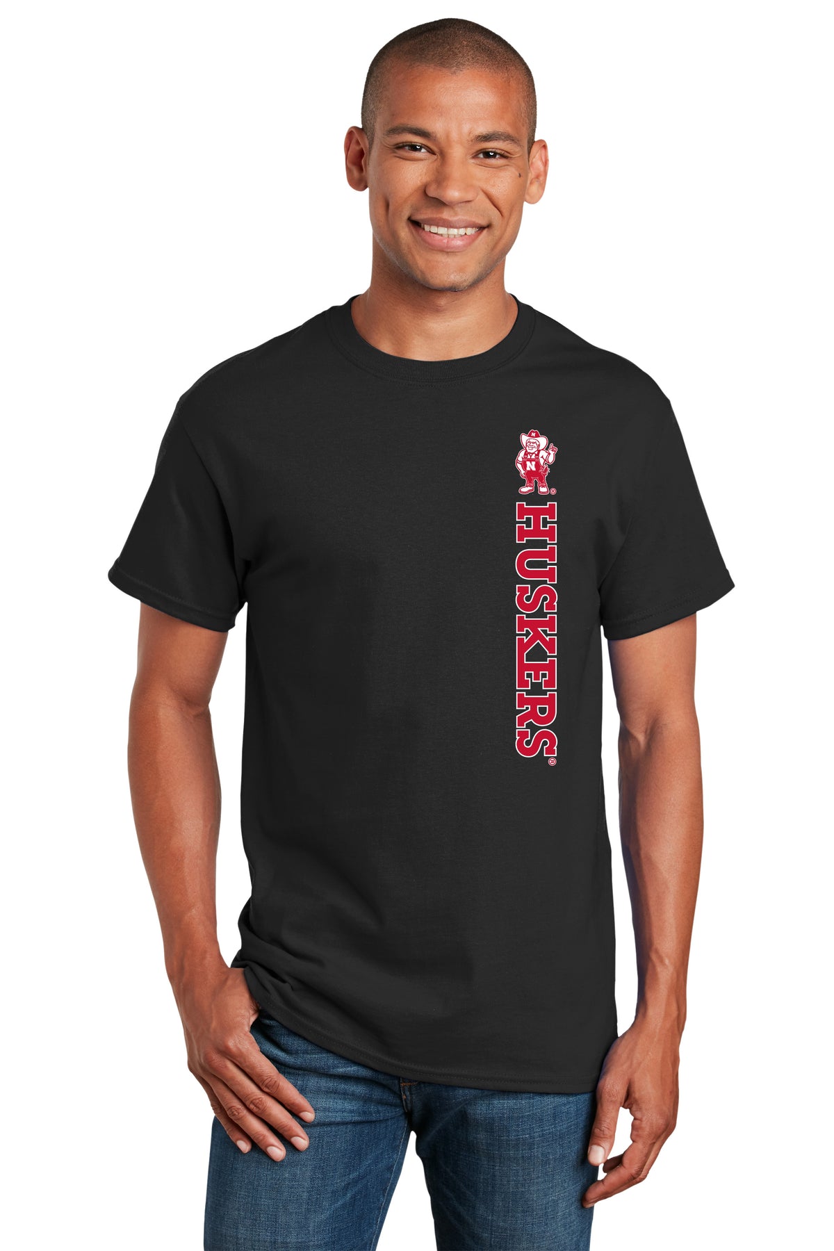 Nebraska Huskers Tee Shirt - Vertical Huskers Herbie Husker