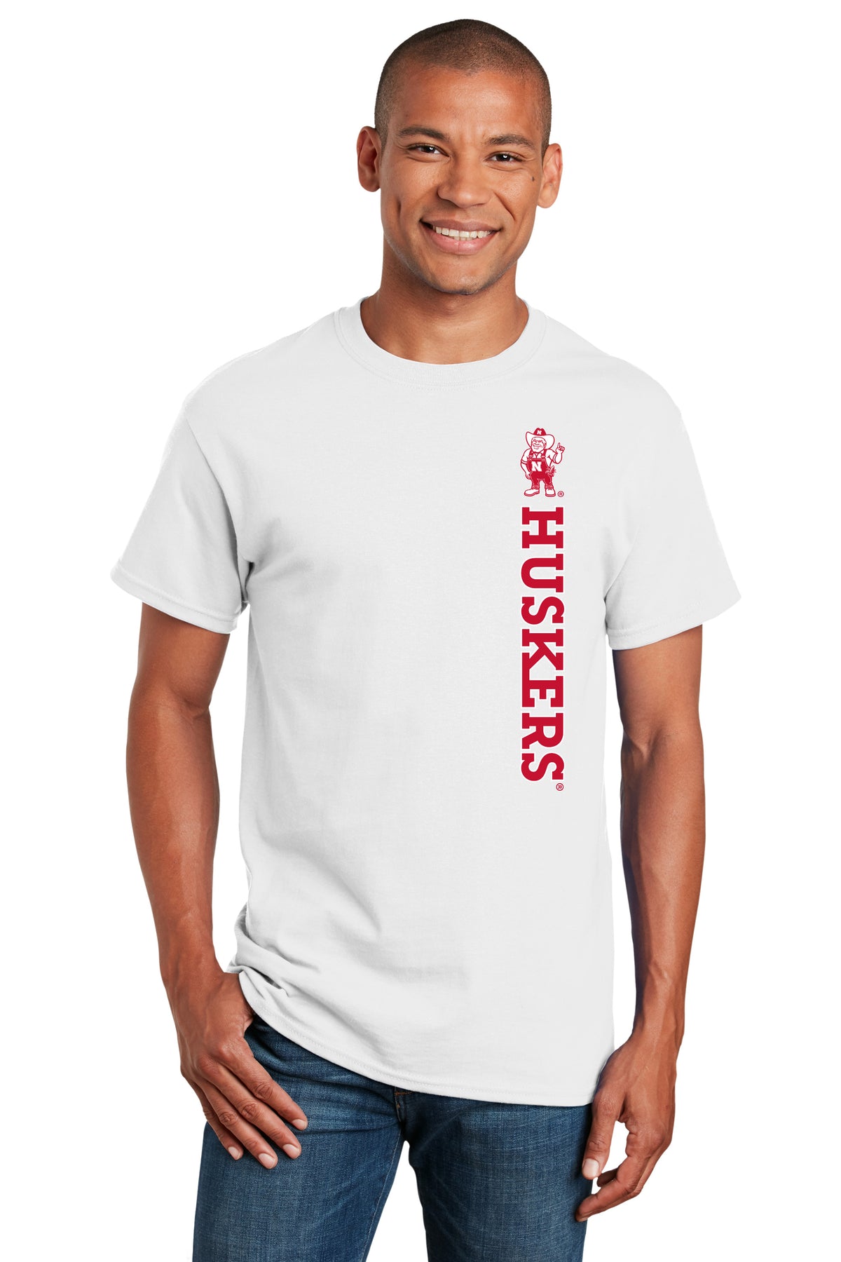 Nebraska Huskers Tee Shirt - Vertical Huskers Herbie Husker