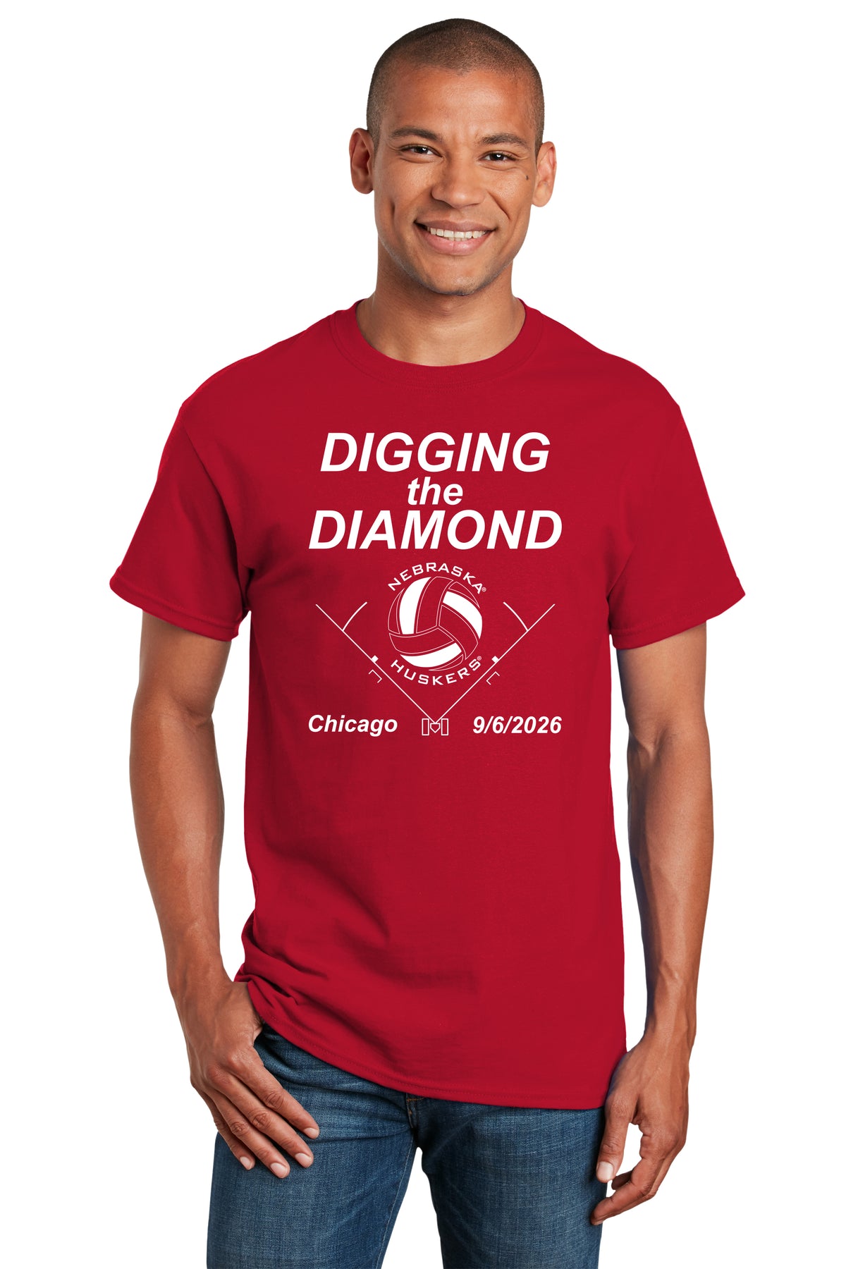 Nebraska Huskers Tee Shirt - Nebraska Volleyball Digging the Diamond