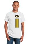 Iowa Hawkeyes Tee Shirt - Vert Stripe with Tigerhawk