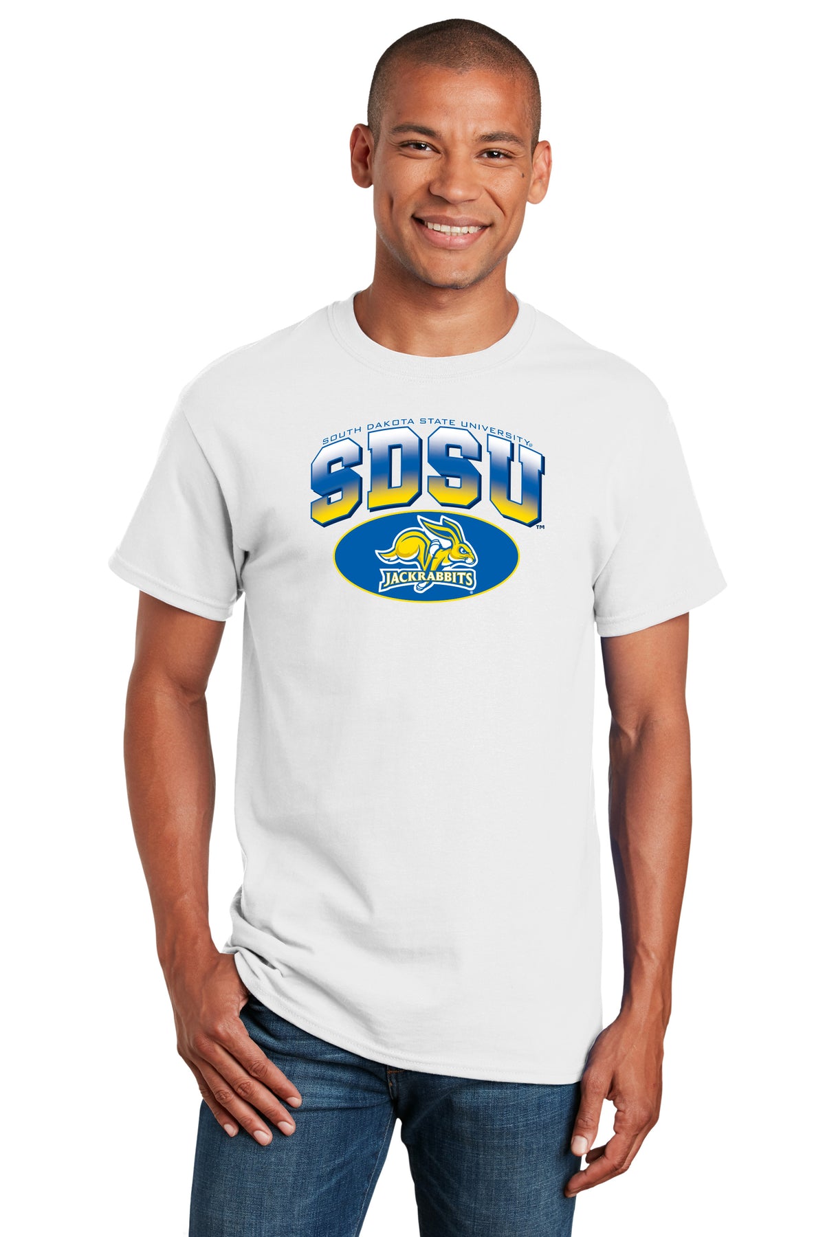 South Dakota State Jackrabbits Tee Shirt - SDSU Full Color Fade Plus Primary Logo