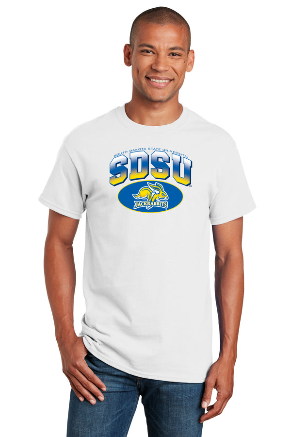 South Dakota State Jackrabbits Tee Shirt - SDSU Full Color Fade Plus Primary Logo