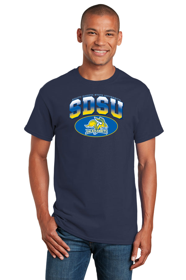 South Dakota State Jackrabbits Tee Shirt - SDSU Full Color Fade Plus Primary Logo