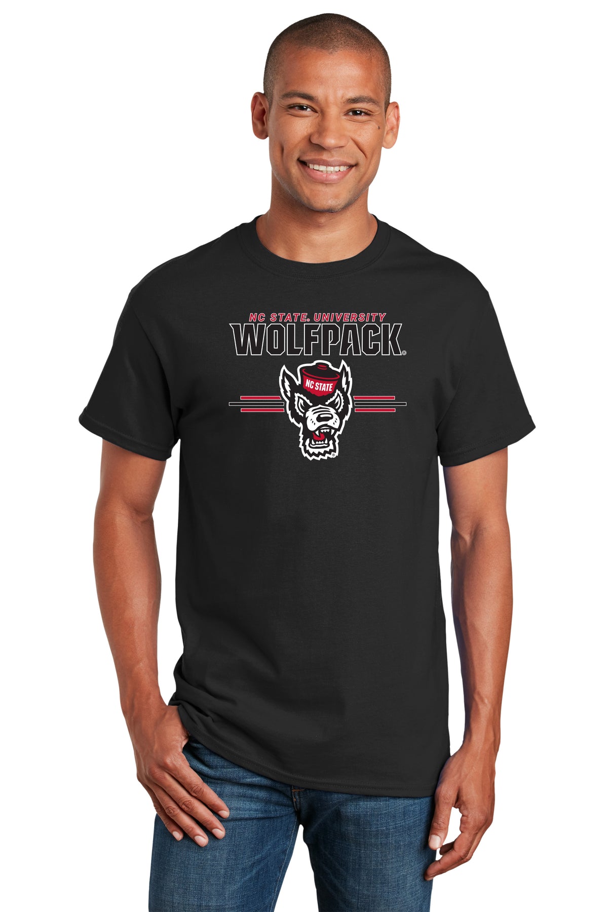 North Carolina State Wolfpack Tee Shirt - 3-Stripe Primary Logo