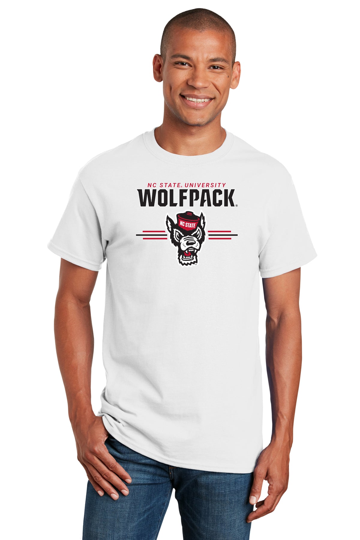 North Carolina State Wolfpack Tee Shirt - 3-Stripe Primary Logo